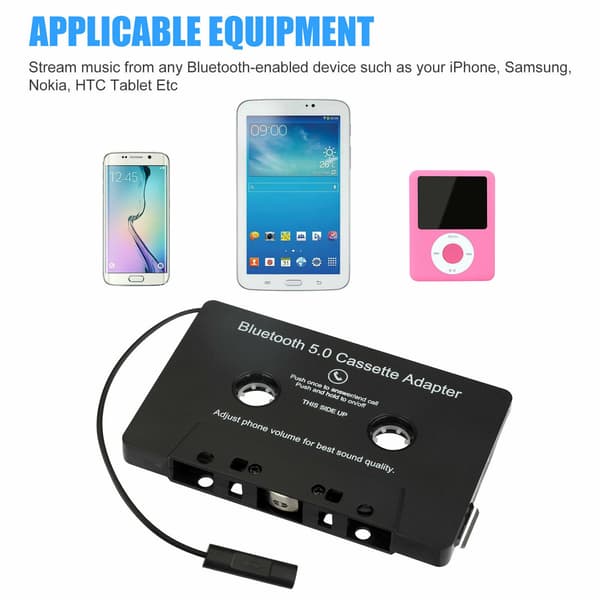 [2F]Bluetooth 5.0 Bil Audio Stereo Kassettbandadapter För Aux Black
