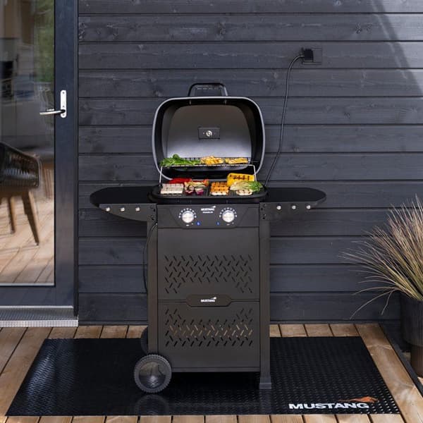 Mustang grillmatte 100x150 cm / grillmatte terrasse / beskyttelsesmatte
