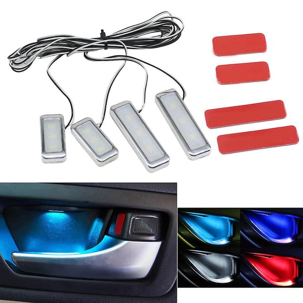 4st Mini Light Led Modellering Bil Omgivande Ljus Neon Interiör Ljus Dekoration White