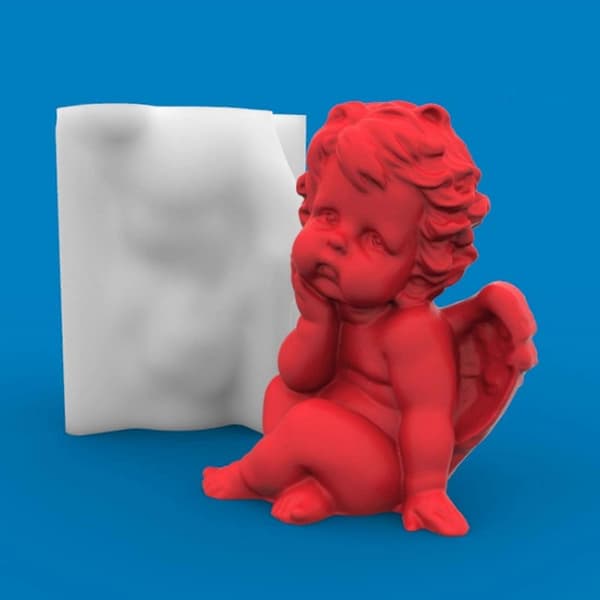 3D Lille Engelformede Silikoneforme DIY Håndværk Gipsform Håndlavet Duftlys Sæbe Ornament Form Non-stick 100