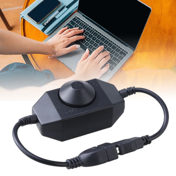DC5V USB LED Dimmer Extension Cord Speed Control Switches Power Cable Controller Black 0.06