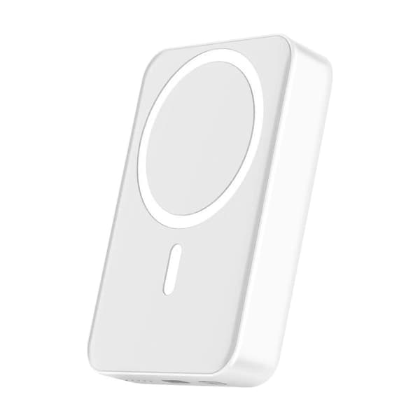 MagSafe Externt Batteri 10000mAh - 20W USB-C-port och Vikbart Stativ, Vit White