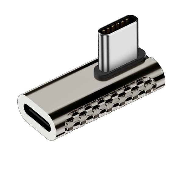20 Gbps 100 W Type-C opladningsadapter USB-C adapter hun-konverterstik Type-C forlængeradapter til bærbar telefon [2F] middle bend