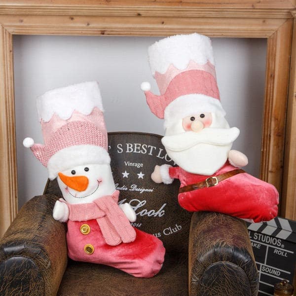 2 julepynt gavepose tredimensionel gavepose pink slikpose julestrømpe 53 * 27 * 21 cm