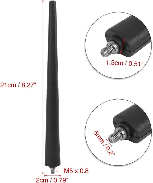 Bilantenne, 52019353/51910790 Erstatningssort bil AM/FM-antenne gummi til 500 fra 2012