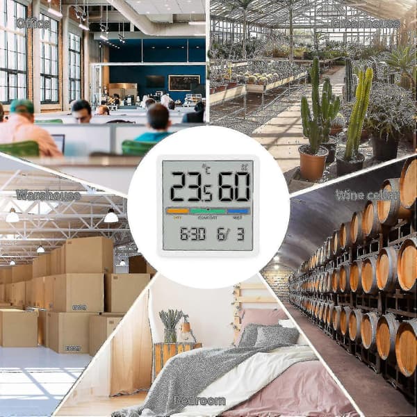 Digitalt termo-hygrometer, bærbar innendørs termometer-hygrometer med høy nøyaktighet