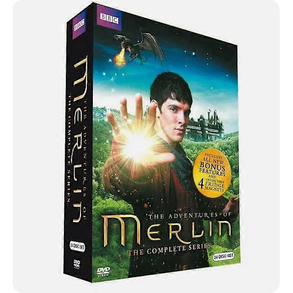 Merlin - Hele serien, Sæson 1-5 (DVD, 24-Disc, Box-Set) engelsk version