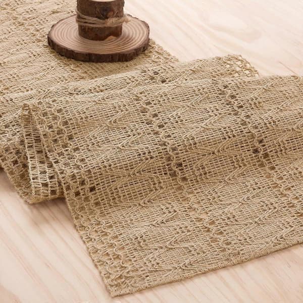 Boho Jute Bordslöpare, Vävd Rustik Höstdekoration för Lantkök & Soffbord Style1 30x120cm