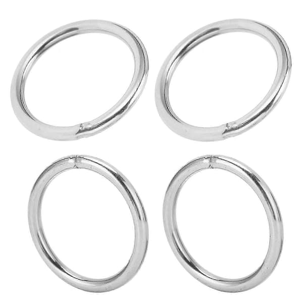 10 stk. sveisede runde ringer i rustfritt stål, multifunksjonelle, kompatible med campingbelterigg 4x40mm