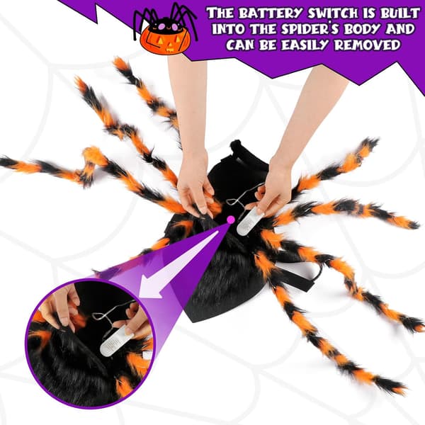 Halloween edderkoppekostume til hunde – velegnet til mellemstore og store racer. S 60cm