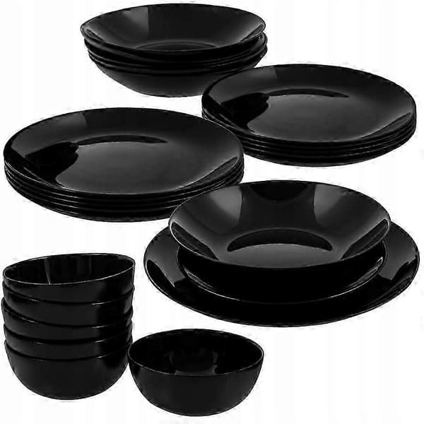 Astiasarja Diwal Luminarc 24 osaa mustat lautaset black