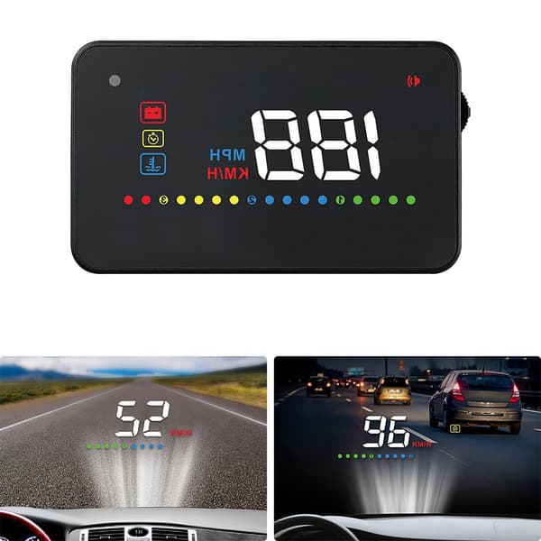 [2F]A200 HUD Universal 3,5 tommers bil Head Up Display Speedometer ODB2 frontrute-projeksjon