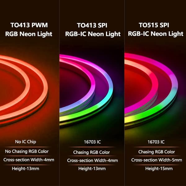 20M RGBIC Neon LED Strip Light - Bluetooth & 2.4G Remote Control, IP67 Waterproof, Flexible Silicone Neon Lamp