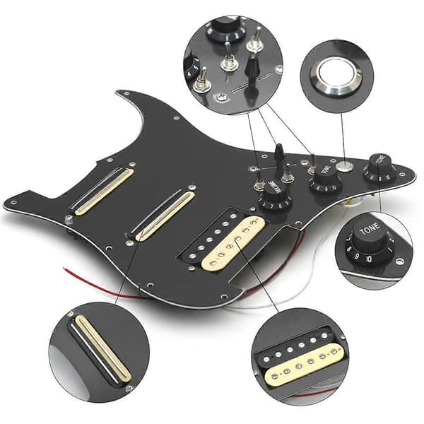 SSH-Coil Splitting Elgitarr Plektrumskydd 2 Mini Humbucker + 1 Humbucker + Tystnadsknapp Laddad Pre grey