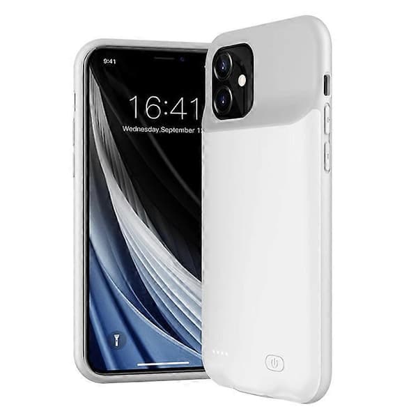 6000mAh oppladbart batteri mobiltelefonladerdeksel kompatibelt med iPhone 12 mini 5,4 tommer White