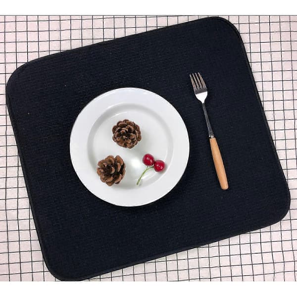 Absorberende Mikrofiber Tørkematte for Oppvask - Stor Vendbar Vaskavløpsmatte for Kjøkkenbenk, Rød Blue