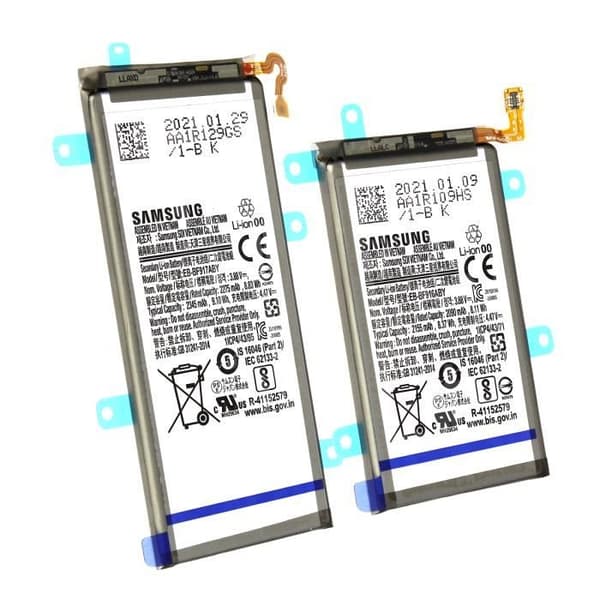 Internt batteri - SAMSUNG - Galaxy Z Fold 2 - 2275 mAh + 2155 mAh - Lithium-ion - Sort Svart