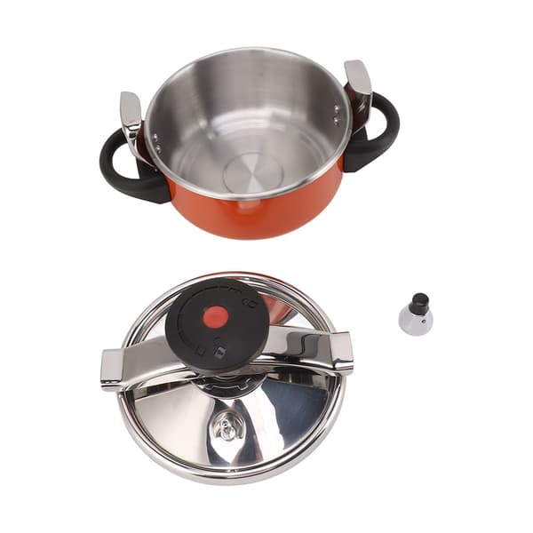 2L 2 Liter Mini Trykkoger i Rustfrit Stål med Dobbelt Bund til Gasblus og Induktionskomfurer