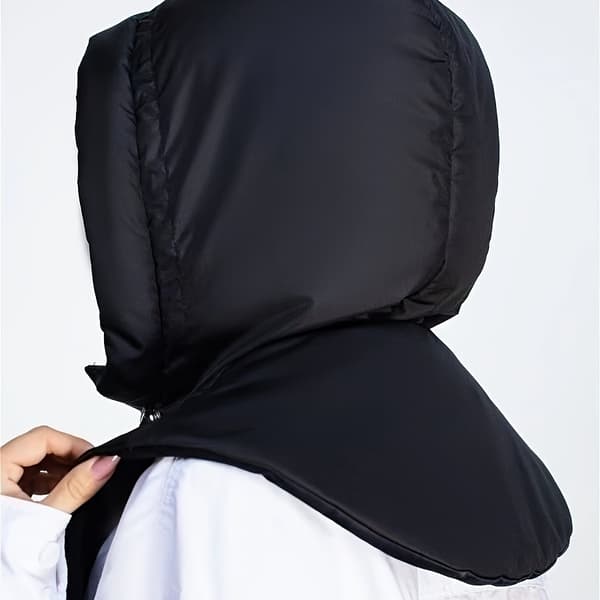 Unisex Dunhat til efterår og vinter, hættetrøje med imiteret pelskrave, passer til jakker Black Hat