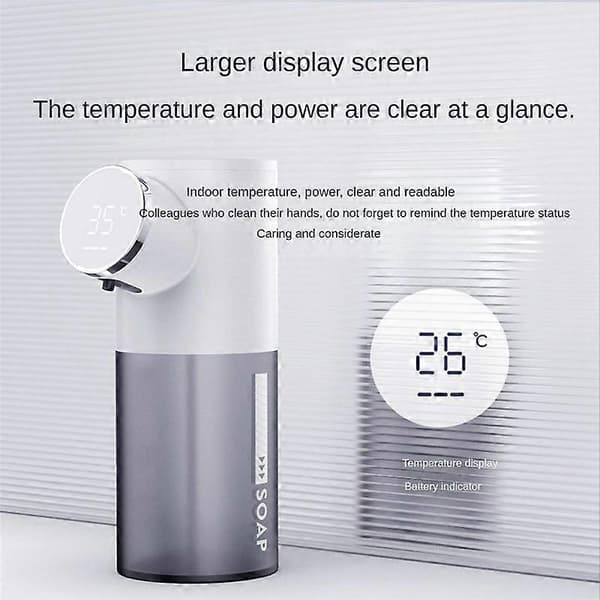 [2F]Skumsæbedispenser Automatisk Genopladelig 320 ml Flydende Sæbedispenser Digitalt Display Skumhånddispenser Blue