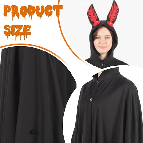 Sommerfuglekostume, polstret Halloween-kappe med hætte og knapper, rollespilskostume til Halloweenfest