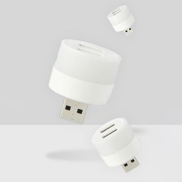 i 1 Mini USB LED Billampe USB-splitter Reiselampe Nattbordslampe Varm vit