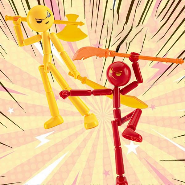 【2F】3/6 stk. Poserbar Stickman Action – Bærbar og foldbar – til sommeraktiviteter 3pcs