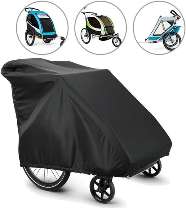 420D Oxford-pyörävaunun suojus 140×84×100 cm Vedenpitävä UV-tuuli pöly musta