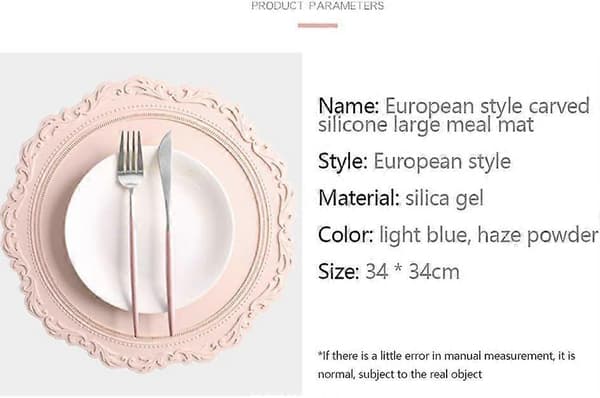 Europeisk stil preget silikon rund bordmatte varmeisolasjon egnet