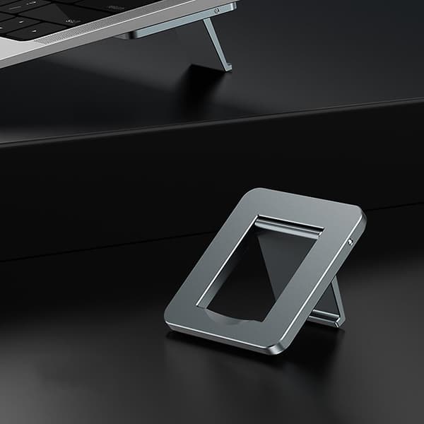 Mini Laptop Riser Justerbart Kylställ för MacBook Laptop Kylare Radiator Grå