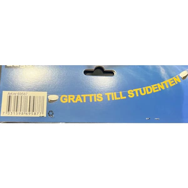 [2F]Vimpel Guirlande Banner Studenter Guld 12 cm Guld