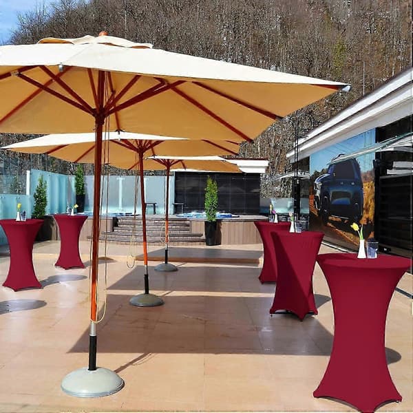 Cocktailbordsöverdrag Enfärgad Design Högelastisk Oljetät Universell Passform Enkel Installation S WineRed