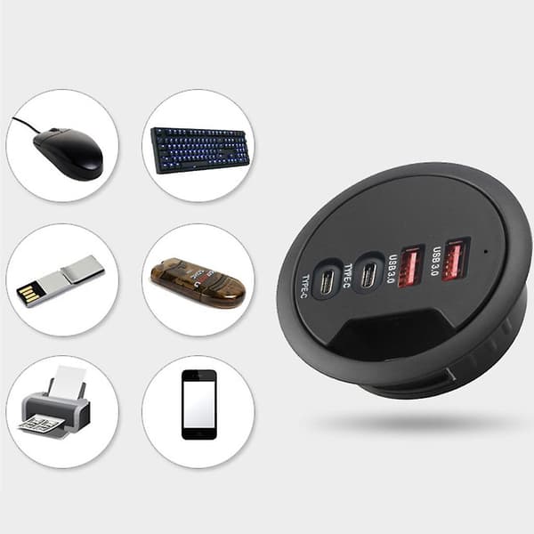 USB-C Hub Multi USB 3.0 Hub 4-porters splitter 4-i-1 høyhastighets USB-hubadapter US