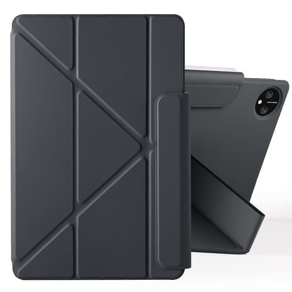 Fast spenne magnetisk deformasjon lær nettbrettveske for Honor MagicPad 2 12.3 Black