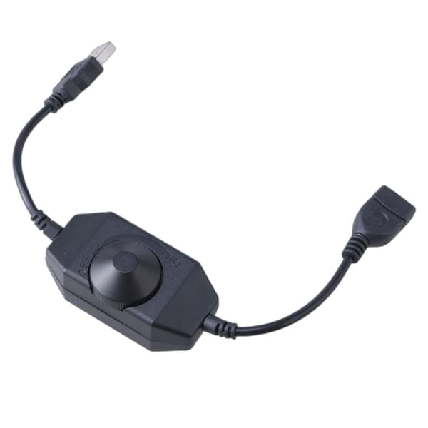 DC5V USB LED Dimmer Extension Cord Speed Control Switches Power Cable Controller Black 0.06