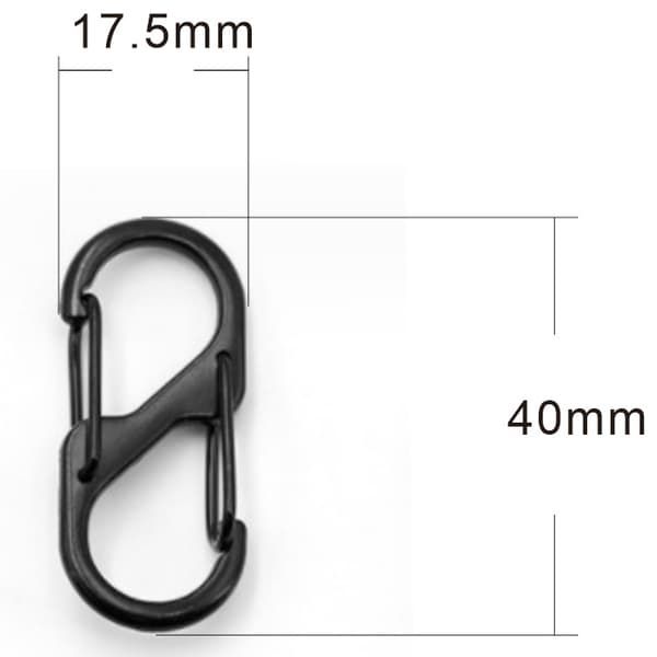 15 st S-formade karbinhakar, dubbel karbinhake i metall, S-formad karbinhake Cl