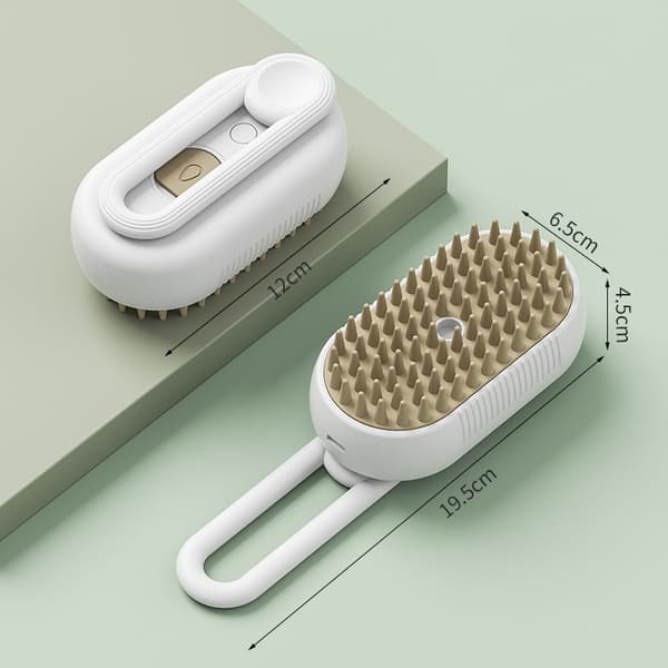 Ångborste för katter och hundar white