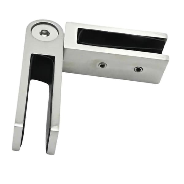 【2F】Justerbar glas-til-glas klemme 90 til 180 grader, afstivning i rustfrit stål Brushed Finish