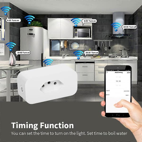 for Smart Power Socket Outlet 100-240V 16A Brazil Wifi Zigbee 3.0 for Smart Plug Socket Support Device Sharging ZigBee