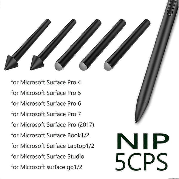 5 stk. Pen-spids Stylus HB 2H Udskiftningssæt egnet til Surface Pro 7/6/5/4/Book/Studio/Go
