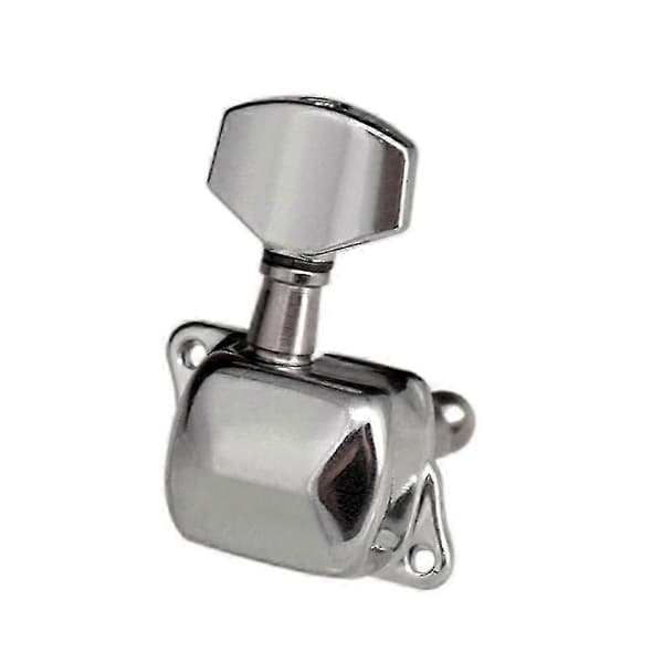 Gitarrsträngstämskruvar Halvslutna Stämskruvar Stämapparater För Elgitarr Akustisk Gitarr (6 Höger, Silver) N Silver 3L and 3R