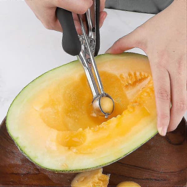 Ekstra lille kageske 1 tsk, professionel mini is-ske rustfrit stål 25 mm, melonboldske med godt blødt greb, hurtig udløsning