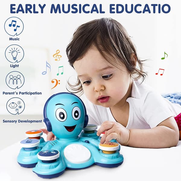 [2F]Babyleksaker Pedagogiska leksaker för småbarn, bläckfiskmusik - Perfekt