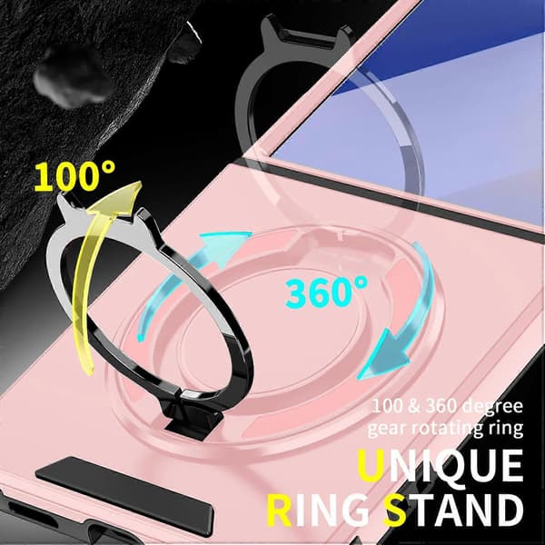Skjutbart Camshield Ringhållare Mobilskal Rosa Pink For Samsung Galaxy Z Flip7 5G