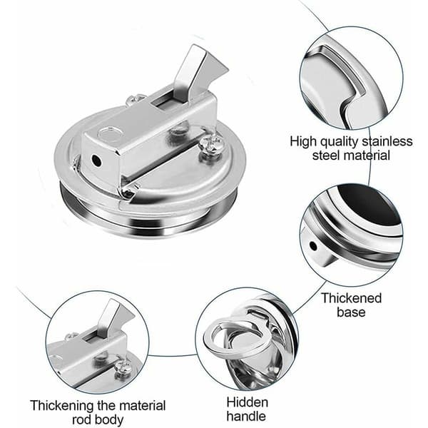 2 Pack Pull Hatch Latch, Boat Deck Latch, Handle Lift Slam, Zinc