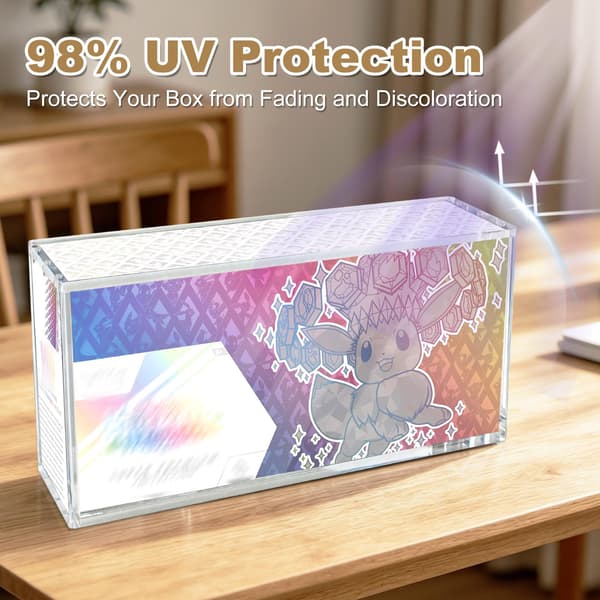Prismatic Evolutions SPC Akrylmonter kompatibel med Prismatic Evolutions Super-Premium Collection Box, 8+5 mm tjock klar ak SPC Acrylic Display Case