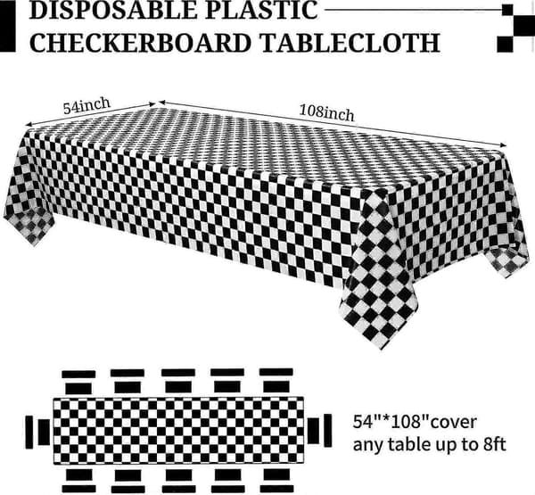 25-26 Bryllup Black white Checkered Flag