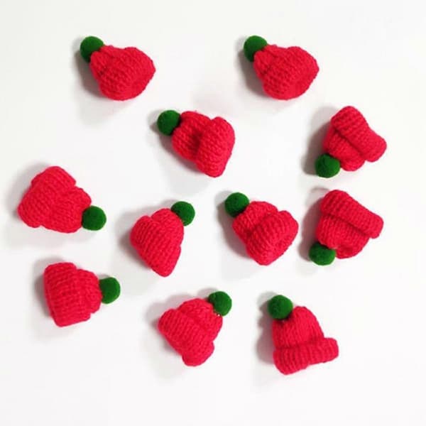 20 st julminiatyrtomteluvor julvinflaskor dekor DIY minivintermössa stickad liten [2F]
