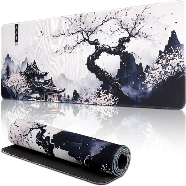 [2F]Gaming musematte, 800 x 300 mm XXL stor gaming musematte, vanntett skrivebordsmatte med antiskli, musematte med sydde kanter
