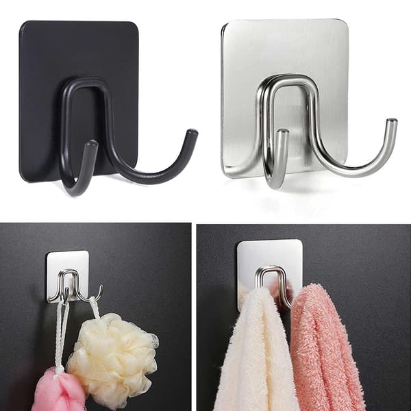 Håndklekåpe Krokholder Henger Rustfritt Stål Høyglans Krom Kroker Bad Black